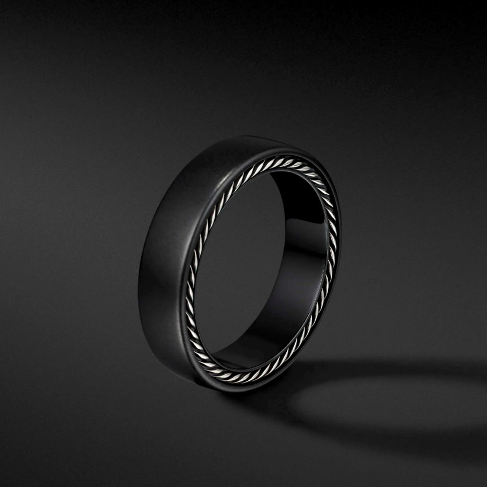 David Yurman streamline band ring in black titanium